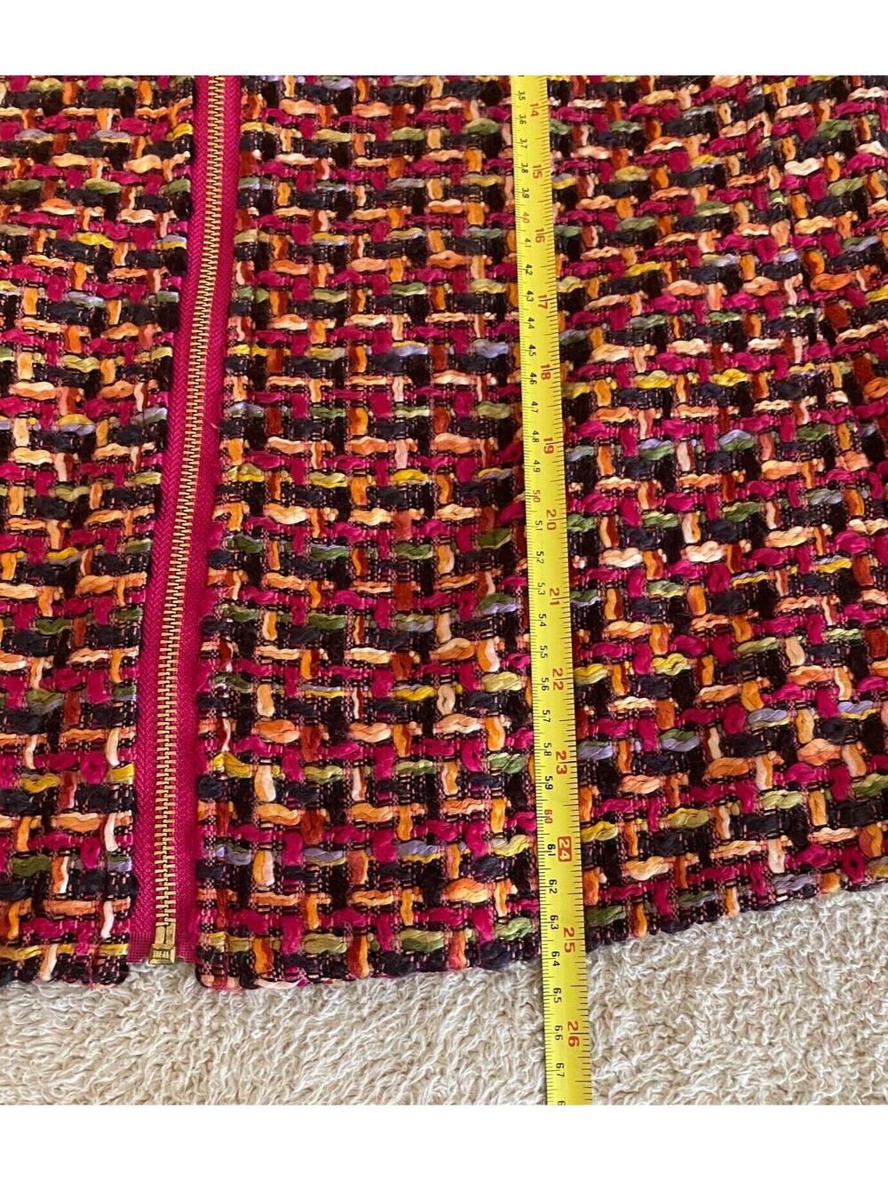 Chico's Chunky Woven Fabric Colorful Tweed Jacket Lined Zip Women's 12/14 L Boho - Picture 15 of 15
